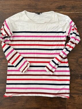 J. Crew White Crewneck Knit Top